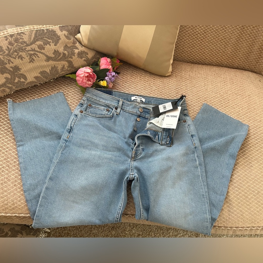 Re/Done Women’s Jeans Size 29 Button Fly NWT Light blue